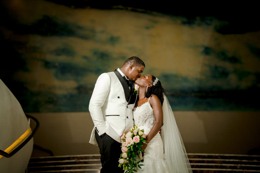 Tiffany and Andrew's big day featured an unforgettable beach wedding in Jamaica and a golden hour reception under the stars.