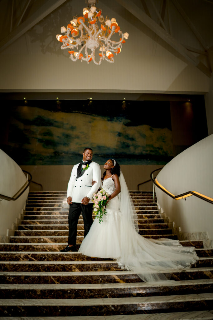 Tiffany and Andrew's big day featured an unforgettable beach wedding in Jamaica and a golden hour reception under the stars.