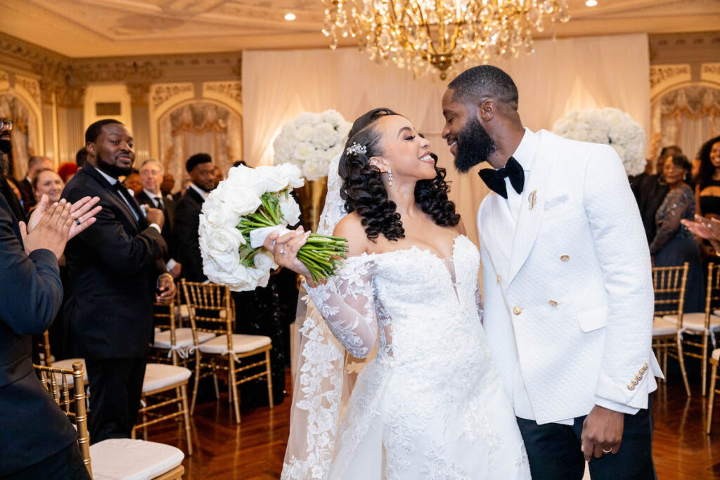 Morgan and Jeff's romantic black-tie wedding at a baroque style venue in Delaware boasts romance and royal elegance!