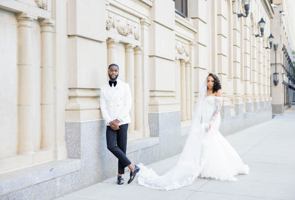 Morgan and Jeff's romantic black-tie wedding at a baroque style venue in Delaware boasts romance and royal elegance!