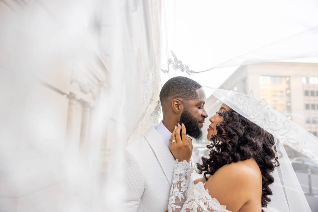 Morgan and Jeff's romantic black-tie wedding at a baroque style venue in Delaware boasts romance and royal elegance!