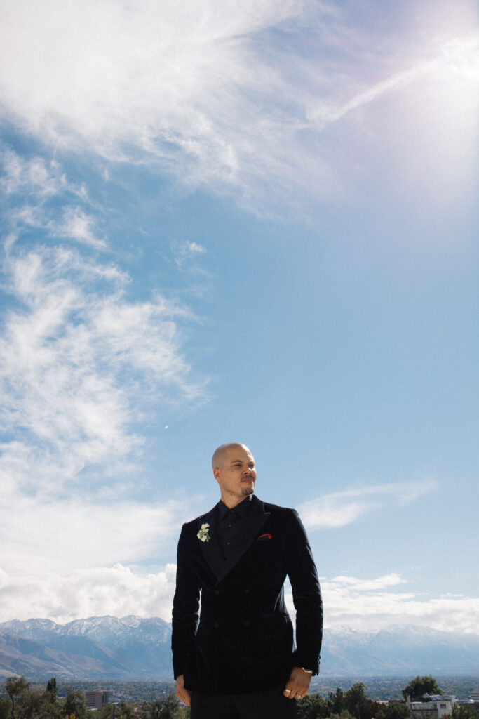 Ryan and Breanna's modern courthouse wedding had guests celebrating the stylish bride and groom on the salt flats of Utah.