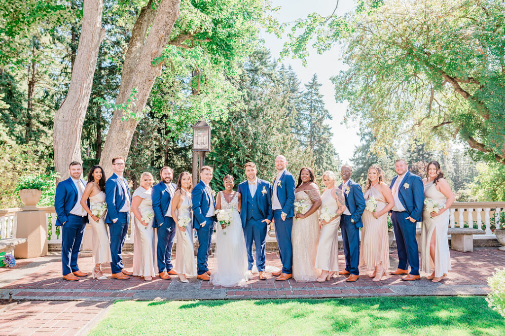 Brenda and Nolan's sunny outdoor estate wedding featured a cute something blue and a vintage phone booth built by the groom!