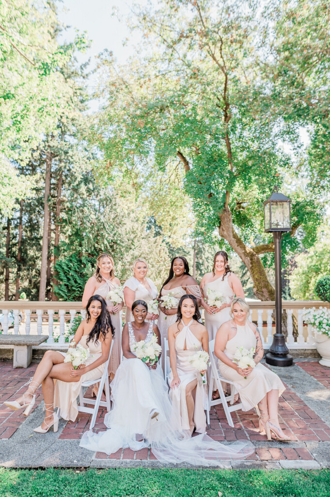 Brenda and Nolan's sunny outdoor estate wedding featured a cute something blue and a vintage phone booth built by the groom!