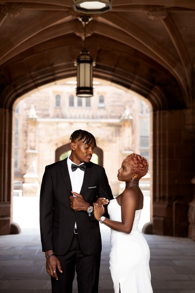 Nelly and Yannick's classy engagement session at Princeton University schooled us on the art of love with passion, laughter, and romance.