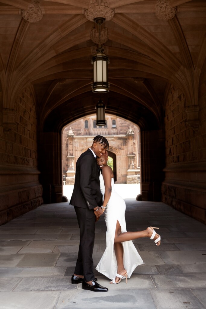 Nelly and Yannick's classy engagement session at Princeton University schooled us on the art of love with passion, laughter, and romance.