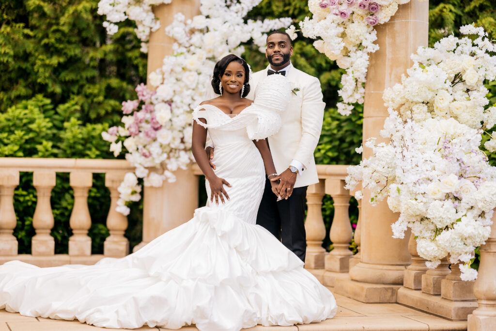 This stunning formal garden wedding was a luxurious nod to the fusion of the bride and groom's two cultures.