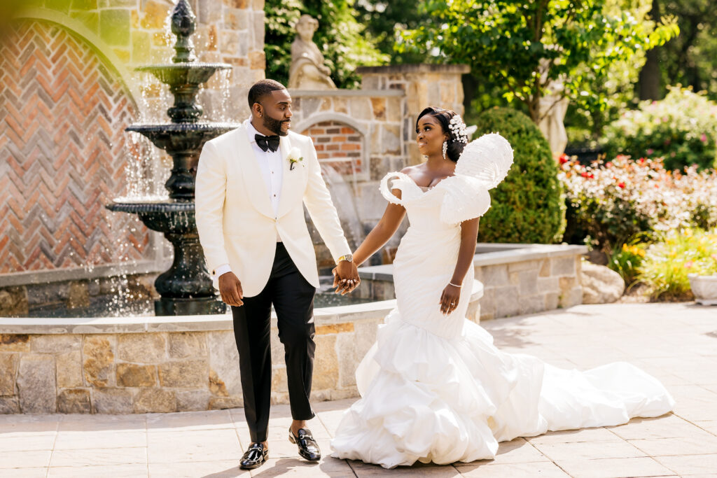 This stunning formal garden wedding was a luxurious nod to the fusion of the bride and groom's two cultures.