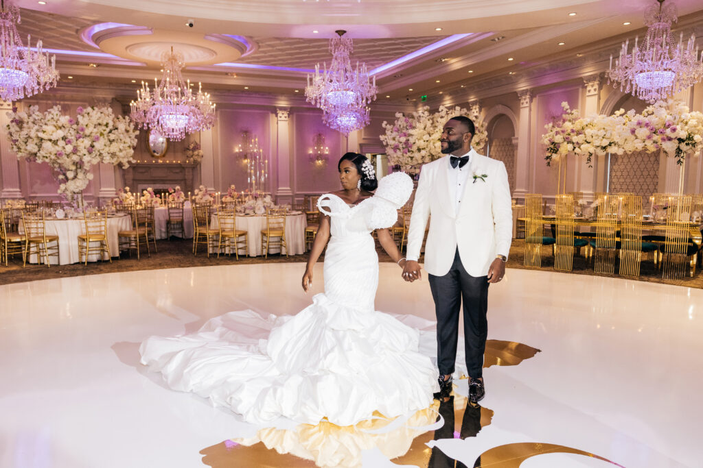 This stunning formal garden wedding was a luxurious nod to the fusion of the bride and groom's two cultures.