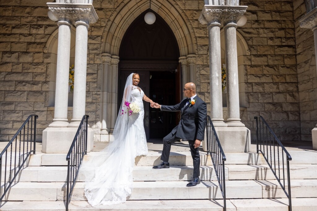 From messaging on Match.com to their first meeting IRL, Chanza and James made their love official with romantic "I do's" at the St. Augustine Catholic Church in Washington DC.