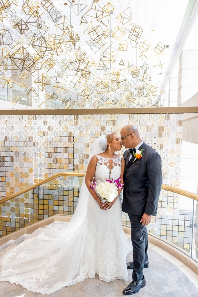 From messaging on Match.com to their first meeting IRL, Chanza and James made their love official with romantic "I do's" at the St. Augustine Catholic Church in Washington DC.