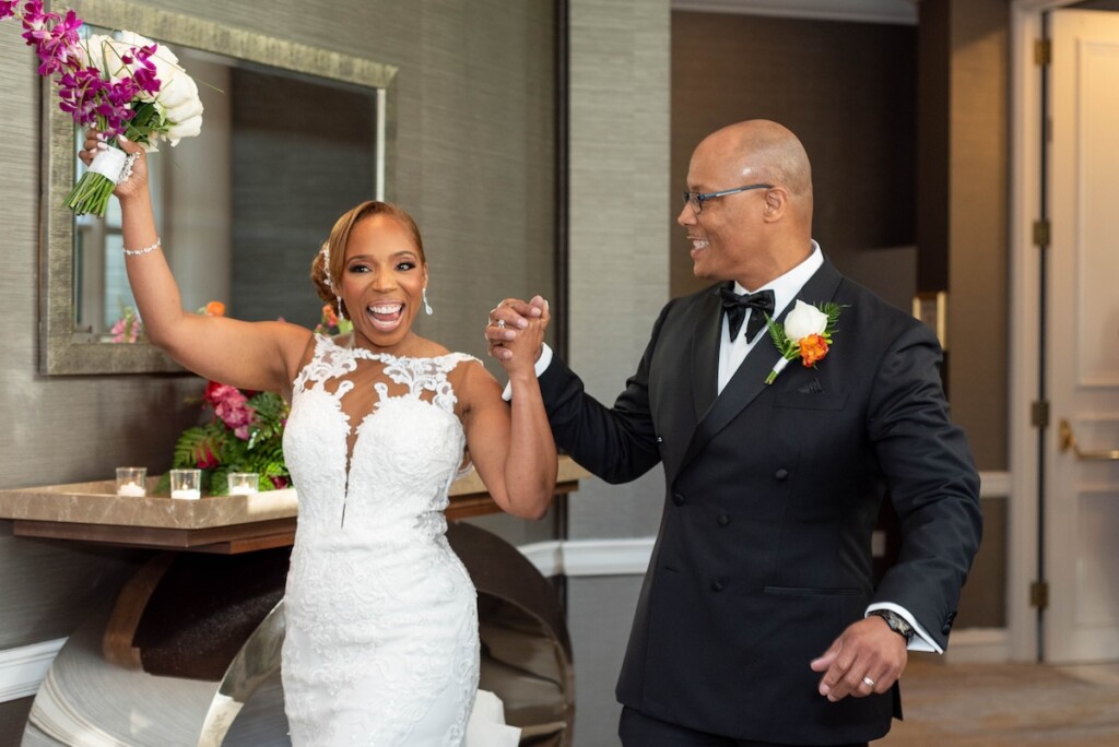 From messaging on Match.com to their first meeting IRL, Chanza and James made their love official with romantic "I do's" at the St. Augustine Catholic Church in Washington DC.