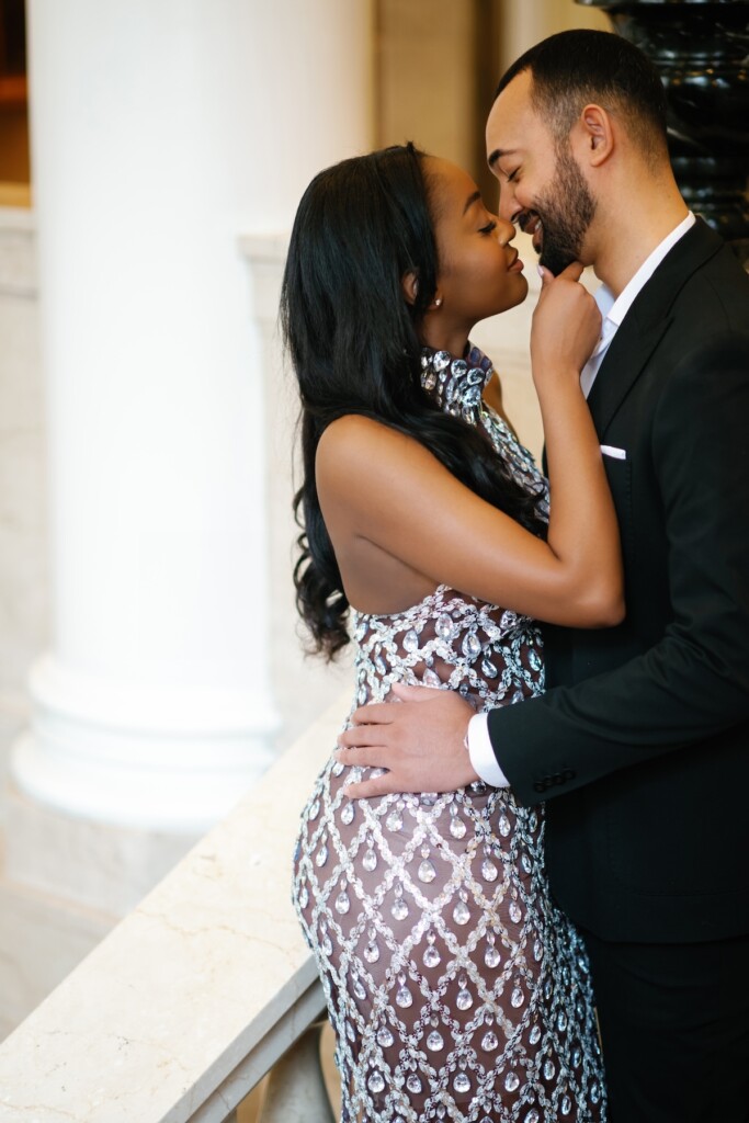 Jason and Claire celebrated their engagement with a classy editorial photo shoot at the Riggs Hotel inspired by Vogue and Vanity Fair.