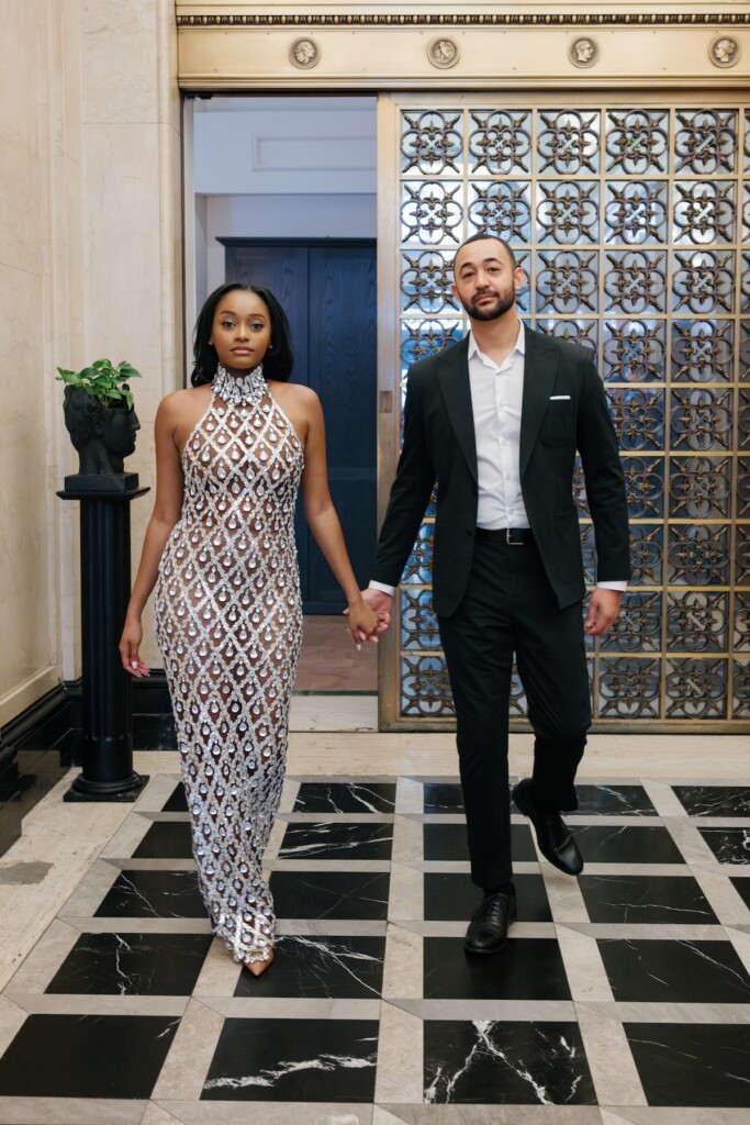 Jason and Claire celebrated their engagement with a classy editorial photo shoot at the Riggs Hotel inspired by Vogue and Vanity Fair.