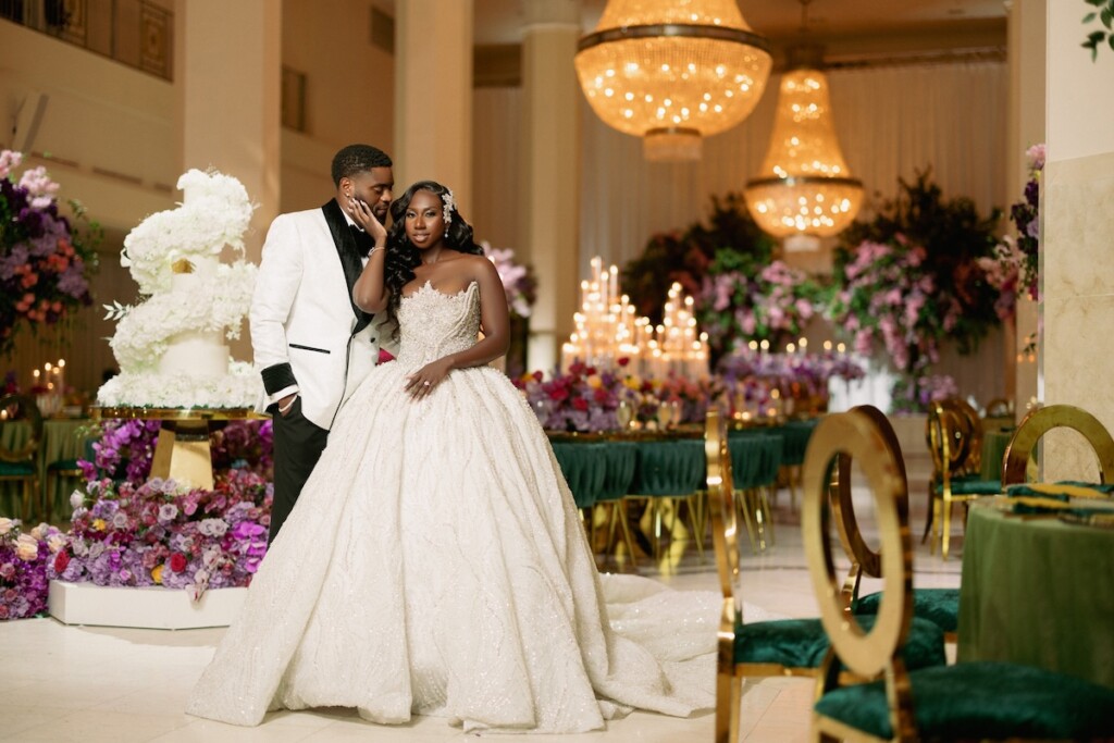 Jodi & Obi tied the knot in a romantic ballroom wedding in Atlanta, Georgia, with lush florals and traditions honoring their Nigerian culture.