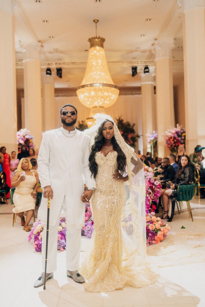 Jodi & Obi tied the knot in a romantic ballroom wedding in Atlanta, Georgia, with lush florals and traditions honoring their Nigerian culture.