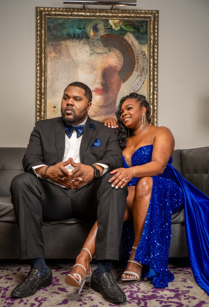 Linda L.K. Stokes “Kat” and Quinton T. Ross “Q” royal engagement session at the Grand Bohemian Hotel showcased their styles and personalities.