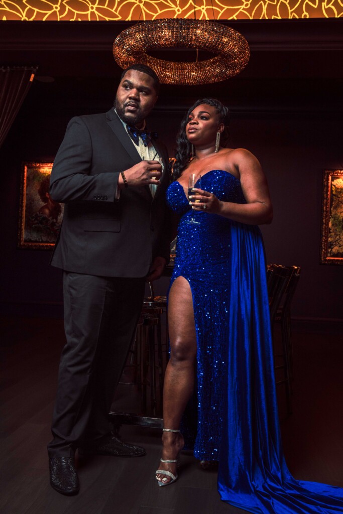 Linda L.K. Stokes “Kat” and Quinton T. Ross “Q” royal engagement session at the Grand Bohemian Hotel showcased their styles and personalities.