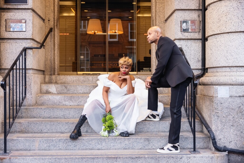 Natalie and James' fun and flirty engagement session was seen in Issue 32, featuring six high-fashion looks styled by the bride-to-be herself.