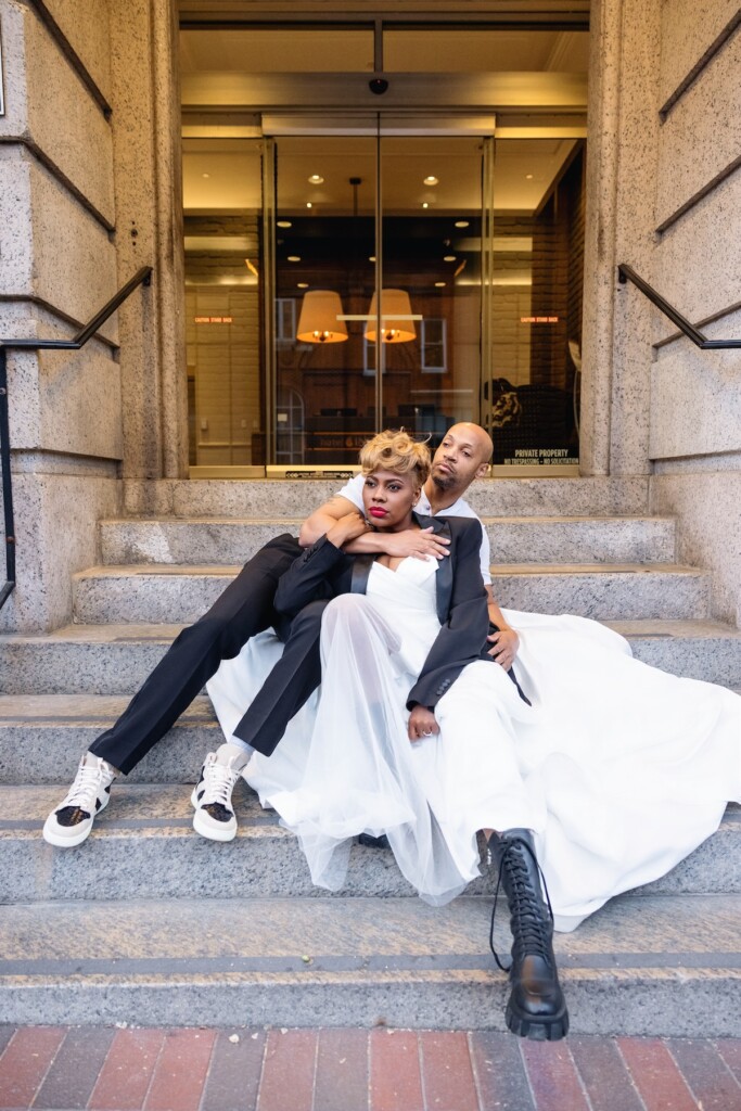 Natalie and James' fun and flirty engagement session was seen in Issue 32, featuring six high-fashion looks styled by the bride-to-be herself.