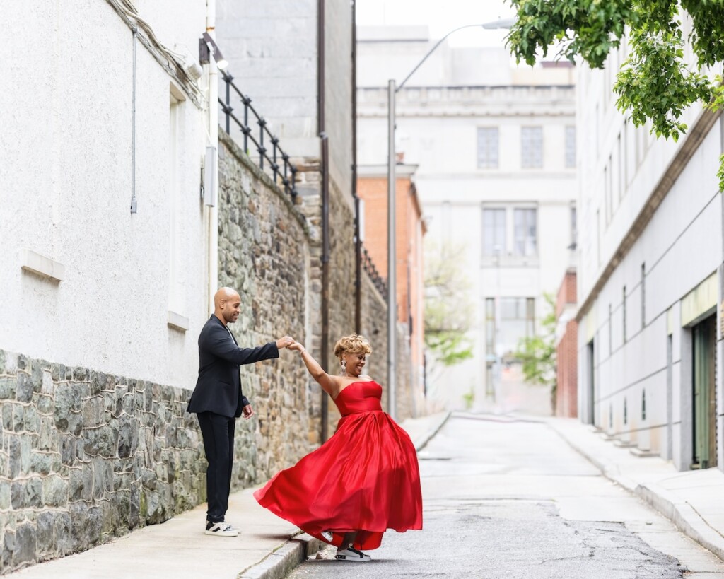 Natalie and James' fun and flirty engagement session was seen in Issue 32, featuring six high-fashion looks styled by the bride-to-be herself.