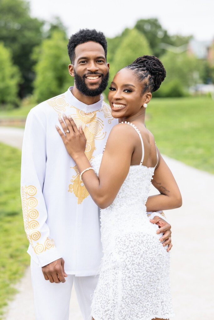 Brianna and Charles hit the town in style for their "Queen and Slim" themed engagement session in Old Town Alexandria, Virginia.