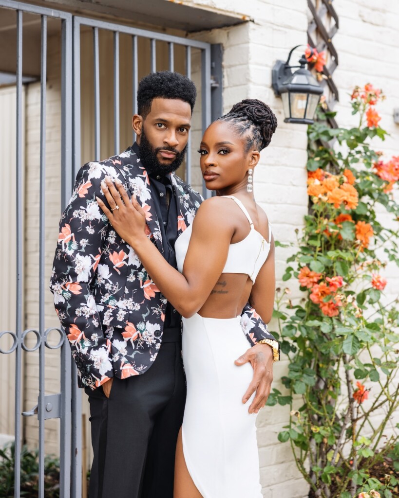 Brianna and Charles hit the town in style for their "Queen and Slim" themed engagement session in Old Town Alexandria, Virginia.