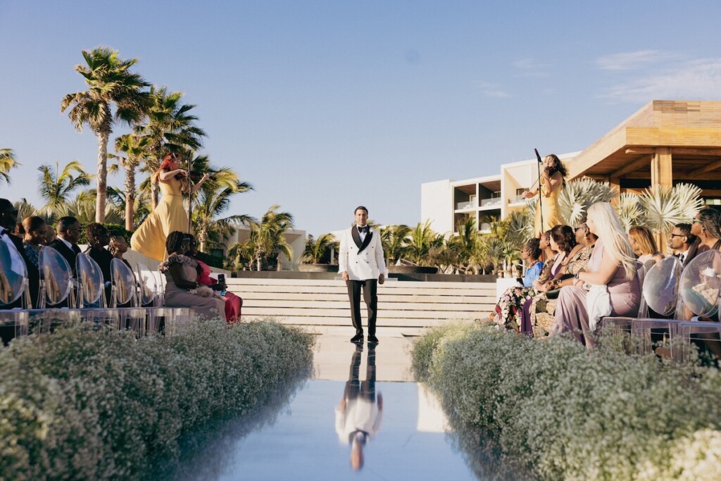 Featured in Issue 32, Tricia and Siwatu's wedding was an ethereal and luxurious celebration of love and family at the Nobu Hotel in Cabo San Lucas, Mexico.