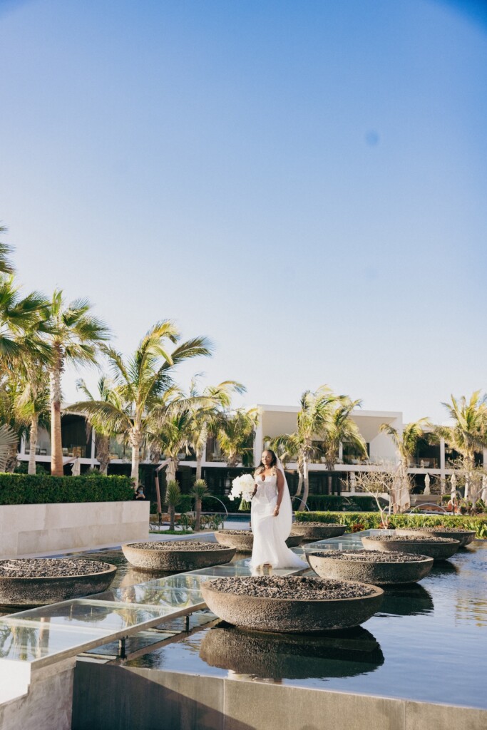 Featured in Issue 32, Tricia and Siwatu's wedding was an ethereal and luxurious celebration of love and family at the Nobu Hotel in Cabo San Lucas, Mexico.