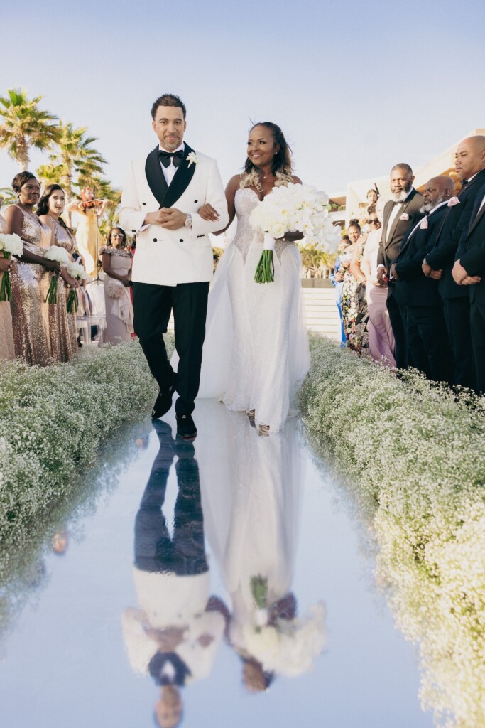 Featured in Issue 32, Tricia and Siwatu's wedding was an ethereal and luxurious celebration of love and family at the Nobu Hotel in Cabo San Lucas, Mexico.