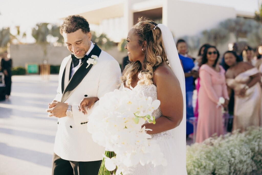 Featured in Issue 32, Tricia and Siwatu's wedding was an ethereal and luxurious celebration of love and family at the Nobu Hotel in Cabo San Lucas, Mexico.