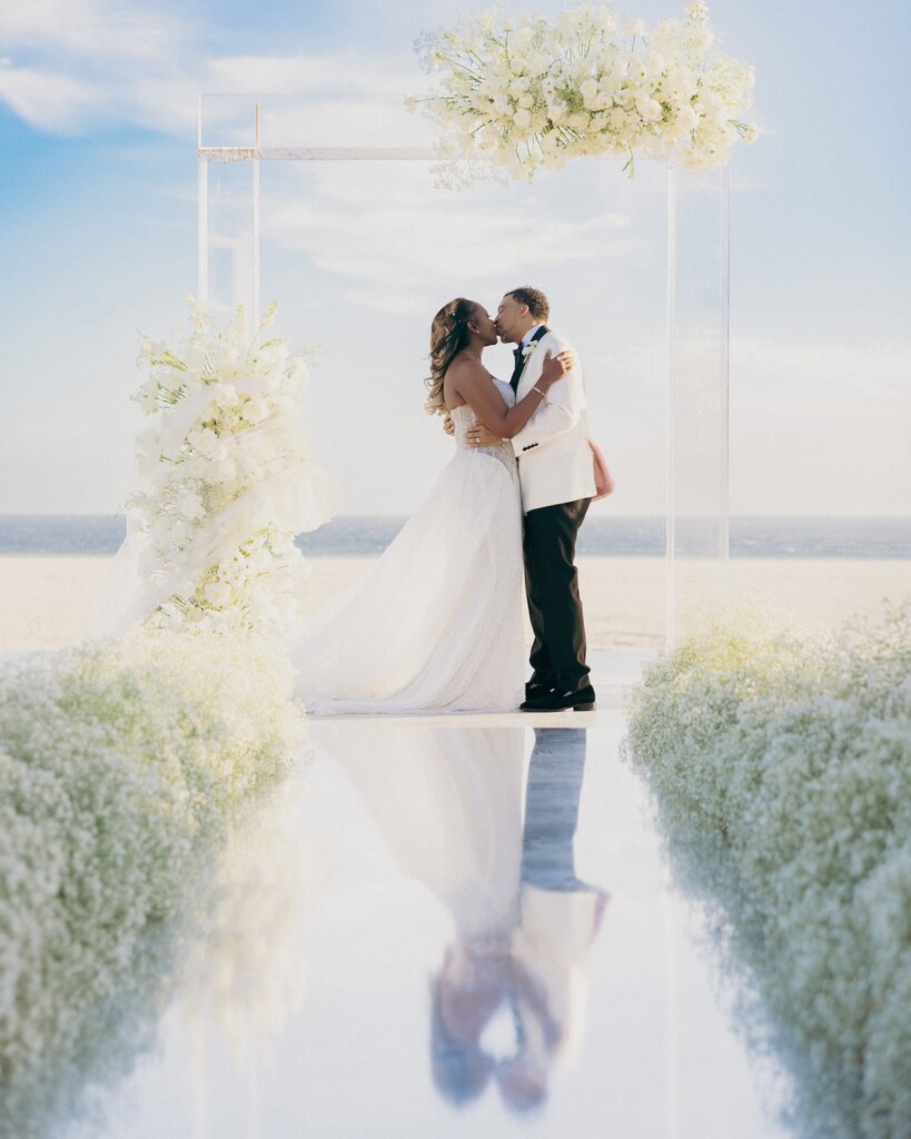 Featured in Issue 32, Tricia and Siwatu's wedding was an ethereal and luxurious celebration of love and family at the Nobu Hotel in Cabo San Lucas, Mexico.