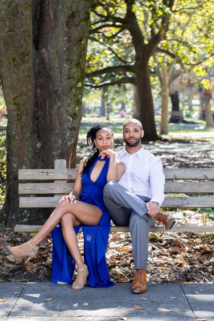 From middle school meet cute to lifetime love, Noni and DeChaun celebrated their love with engagement photos in Forsyth Park.