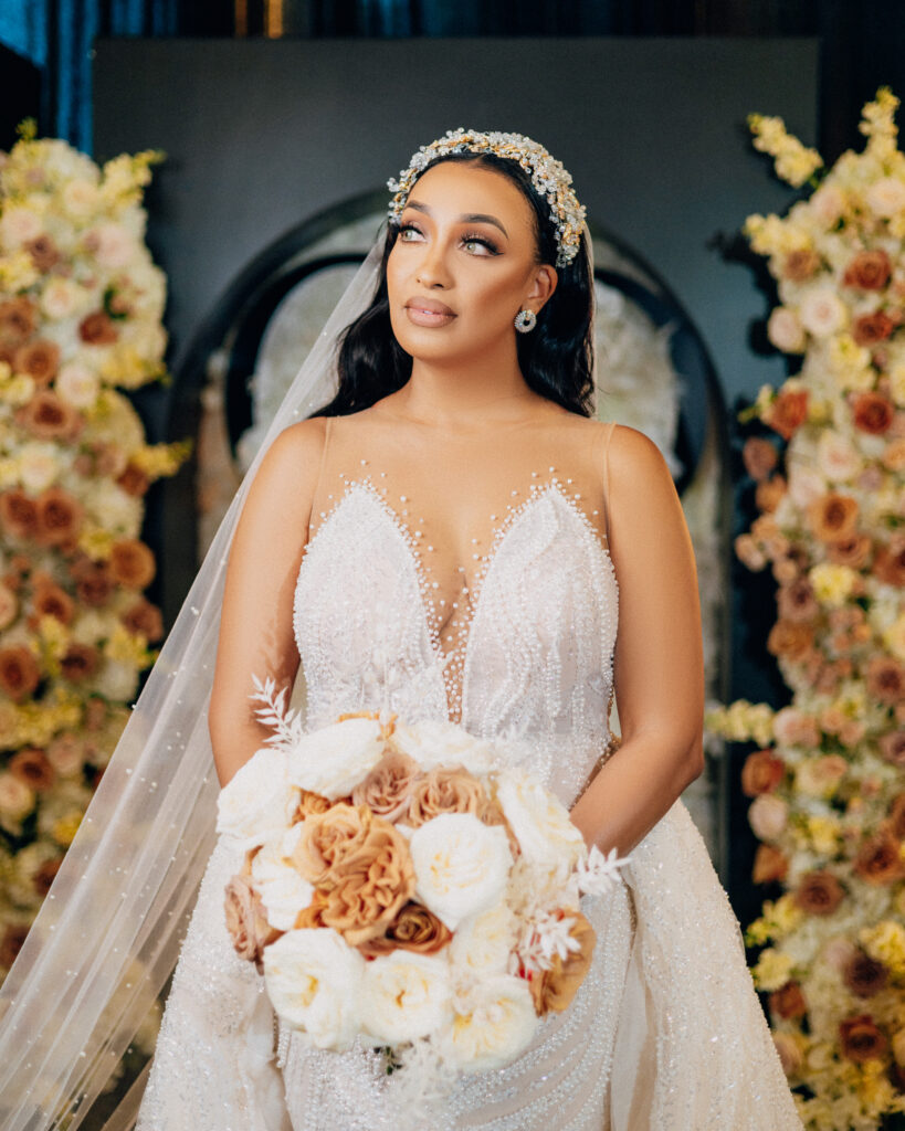 Captured by Coterie member, REEM Photography, this modern Miami wedding had the prettiest copper-hued florals and pretty personalized touches.