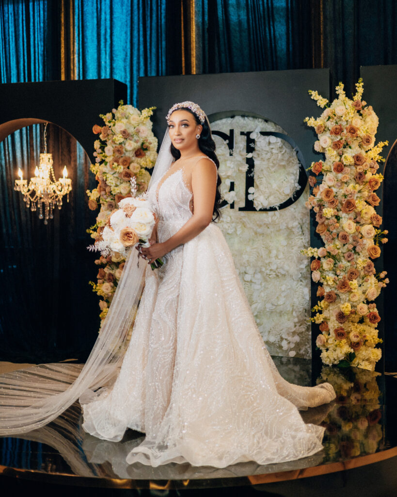 Captured by Coterie member, REEM Photography, this modern Miami wedding had the prettiest copper-hued florals and pretty personalized touches.