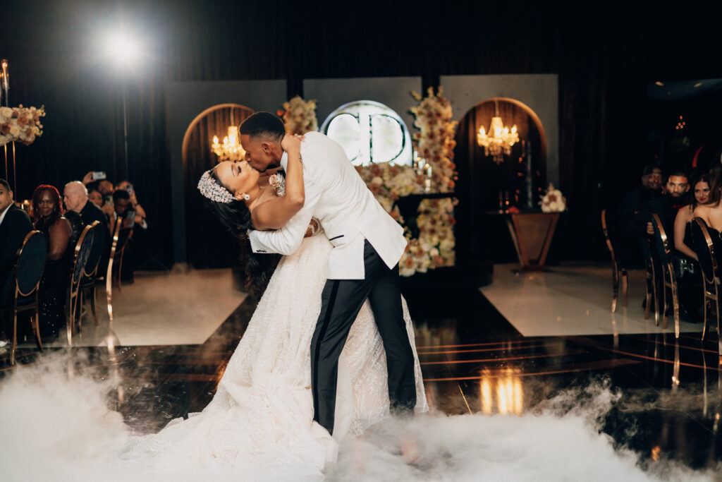 Captured by Coterie member, REEM Photography, this modern Miami wedding had the prettiest copper-hued florals and pretty personalized touches.