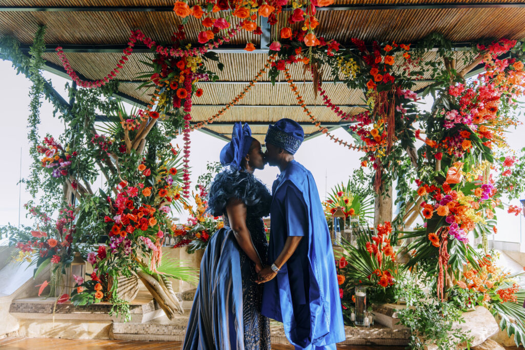 Opulent tropical florals mixed with a beautiful ocean-side estate made this destination wedding in Costa Rica a dream come true!