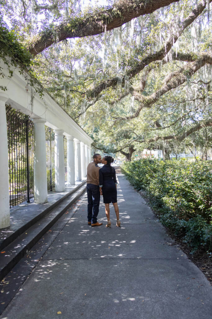 From middle school meet cute to lifetime love, Noni and DeChaun celebrated their love with engagement photos in Forsyth Park.