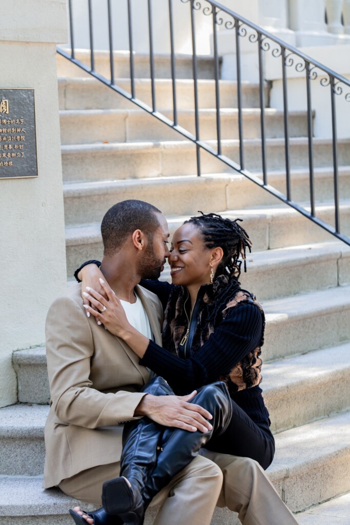 From middle school meet cute to lifetime love, Noni and DeChaun celebrated their love with engagement photos in Forsyth Park.