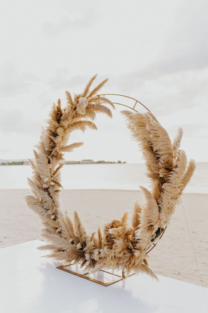 Bohemian glam destination wedding at Excellence Oyster Bay, Jamaica, was filled with heartfelt moments and beautiful Caribbean backdrops.