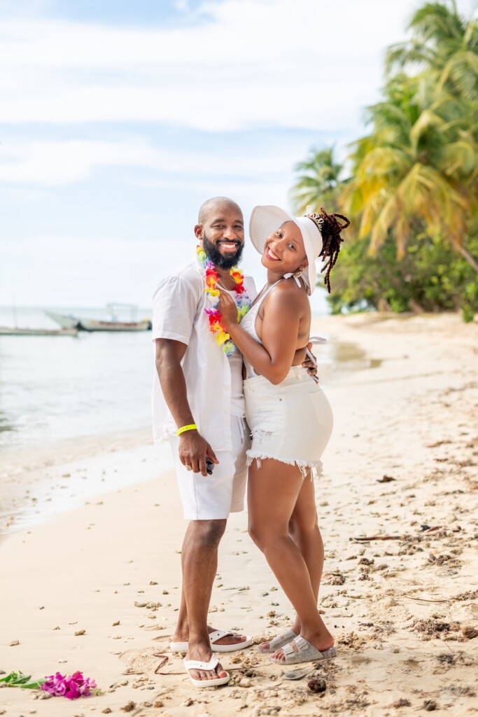 Kerron Duncan and Dr. Malika Grayson tied the knot in a beautiful destination wedding at Pigeon Point Heritage Park, Tobago.