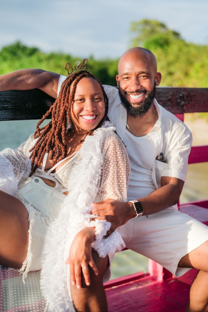 Kerron Duncan and Dr. Malika Grayson tied the knot in a beautiful destination wedding at Pigeon Point Heritage Park, Tobago.