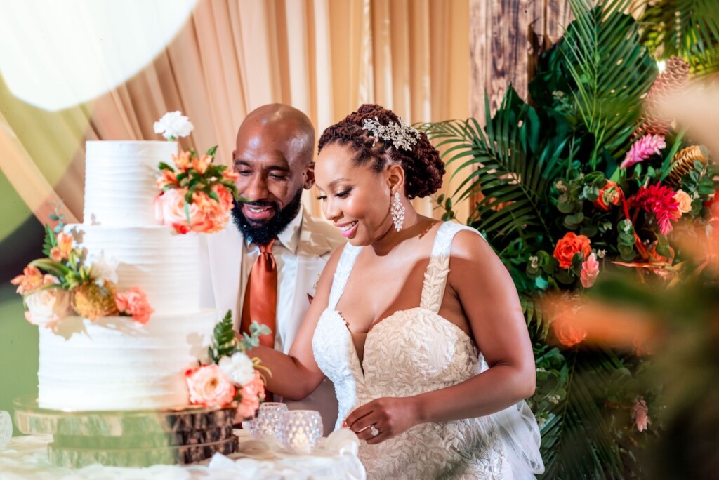 Kerron Duncan and Dr. Malika Grayson tied the knot in a beautiful destination wedding at Pigeon Point Heritage Park, Tobago.