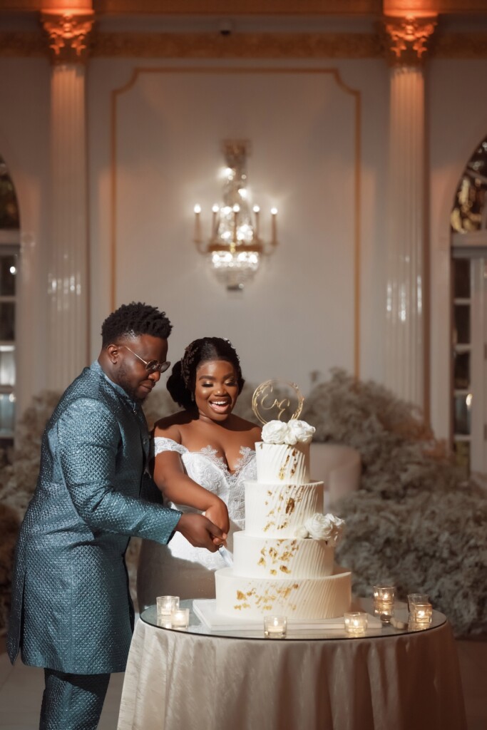 2-day Nigerian wedding weekend experience for over 200 attendees culminated in a modern gold and white wedding in Livingston, New Jersey.