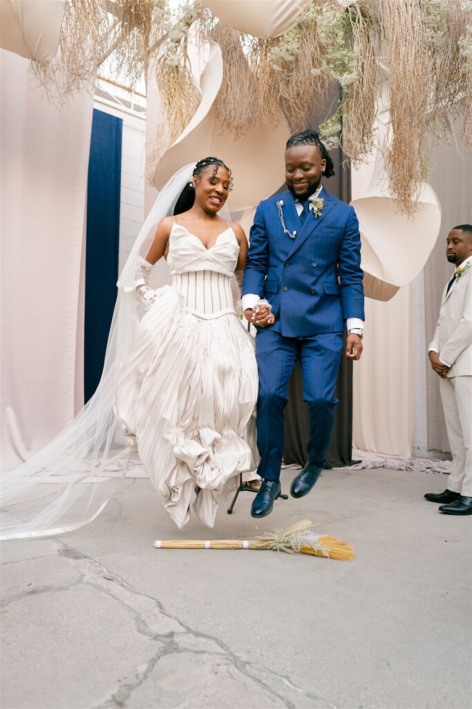 Film Industry professionals, Giselle and Raeshon, who met at the University of Howard tied the knot in a modern ethereal wedding in LA.