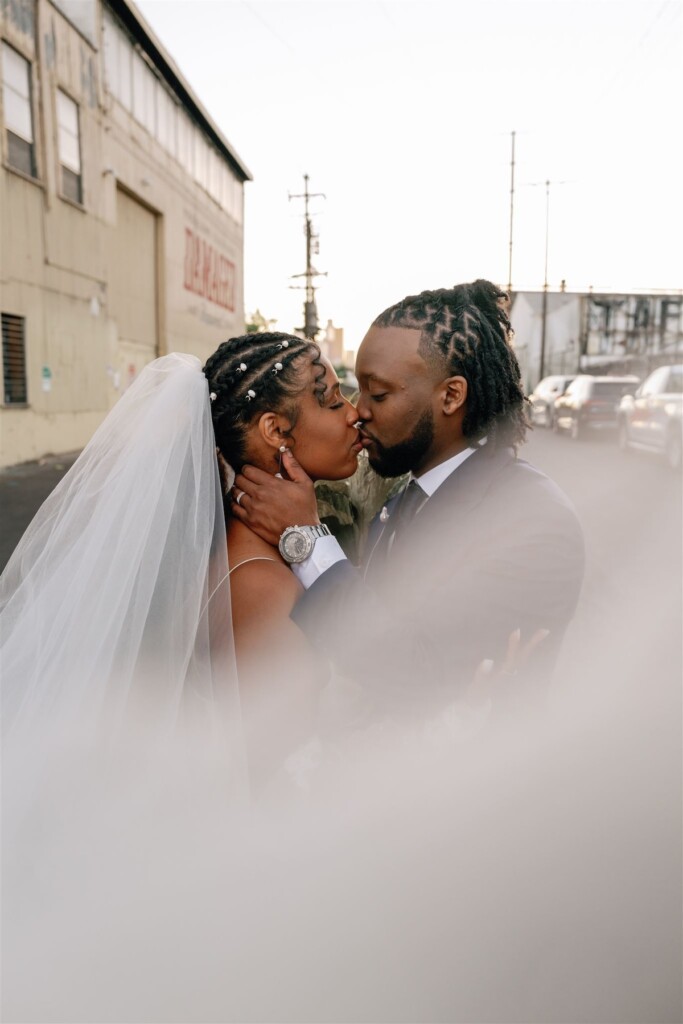 Film Industry professionals, Giselle and Raeshon, who met at the University of Howard tied the knot in a modern ethereal wedding in LA.