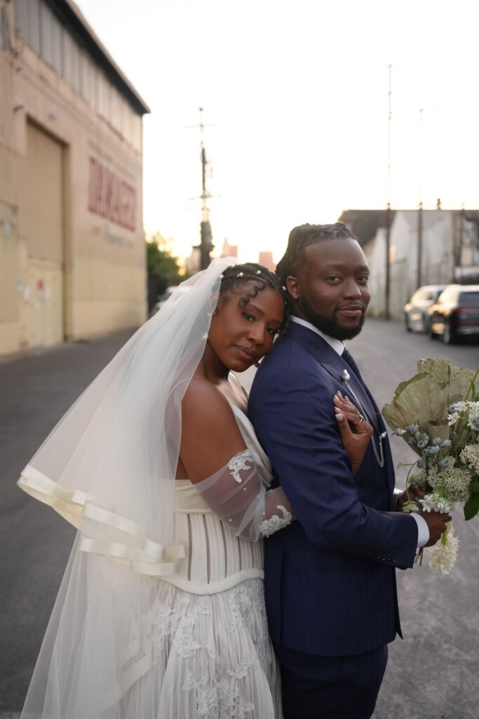 Film Industry professionals, Giselle and Raeshon, who met at the University of Howard tied the knot in a modern ethereal wedding in LA.