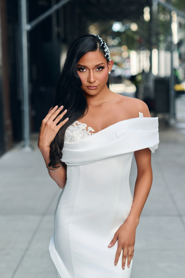 At New York Bridal Fashion Week (NYBFW) 2024, MunaCoterie dress designer Leah Langley-McClean of ElleNelle Bridal, unveiled her latest couture gown collection, "Becoming," at The Fringe Collective.