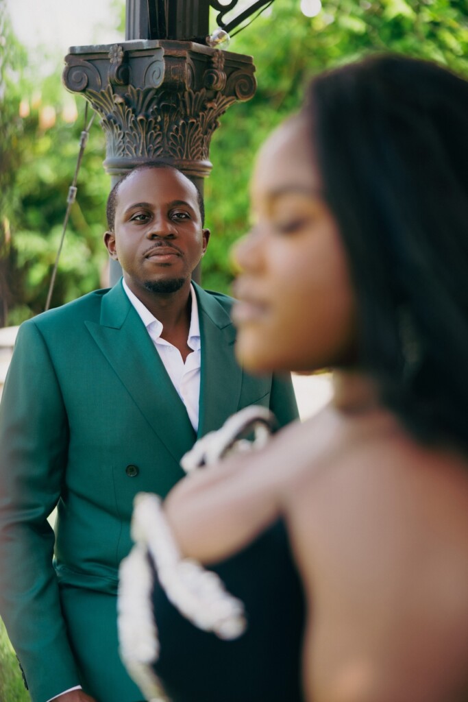 It all started with "hello" for Naneka and Scott who celebrated their recent engagement in a stylish garden glamour photo shoot at the Villa Toscana  Miami.