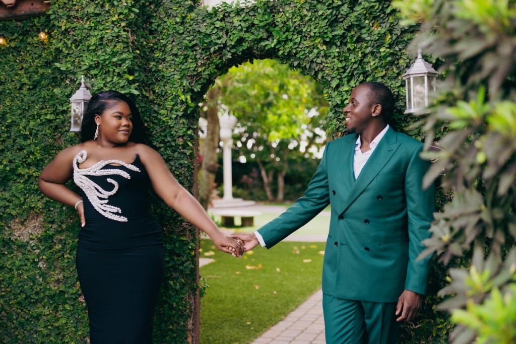 It all started with "hello" for Naneka and Scott who celebrated their recent engagement in a stylish garden glamour photo shoot at the Villa Toscana  Miami.